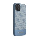 Guess 4G Bottom Stripe Metal Logo Collection - Case for iPhone 15 (blue)