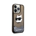 Karl Lagerfeld Liquid Glitter NFT Choupette Head - Case for iPhone 14 Pro (Black)