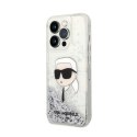 Karl Lagerfeld Liquid Glitter NFT Karl's Head - Case for iPhone 14 Pro Max (Silver)