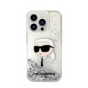 Karl Lagerfeld Liquid Glitter NFT Karl's Head - Case for iPhone 14 Pro Max (Silver)