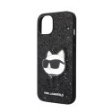 Karl Lagerfeld NFT Glitter Choupette Patch - Case for iPhone 14 Plus (Black)