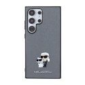 Karl Lagerfeld Saffiano Karl & Choupette Metal Pin - Case for Samsung Galaxy S24 Ultra (grey)