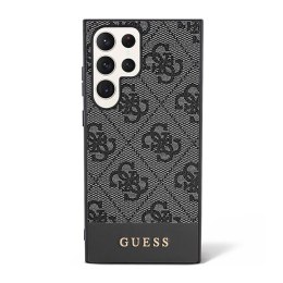 Guess 4G Bottom Stripe Metal Logo Collection - Case for Samsung Galaxy S23 Ultra (Black)