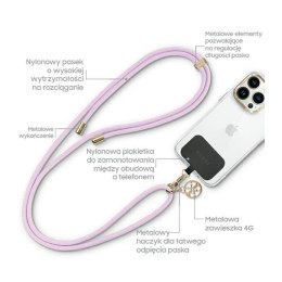 Guess CBDY Cord Nylon 4G Metal Charm - Universal phone strap (Lilac)