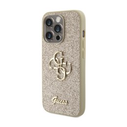 Guess Glitter Script Big 4G - Case for iPhone 15 Pro Max (Gold)