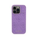 Guess Leather 4G Stamped - Case for iPhone 15 Pro (Purple)