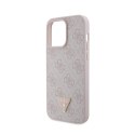 Guess Leather 4G Triangle Strass - iPhone 15 Pro Max Case (pink)