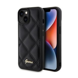Guess Quilted Metal Logo - Case for iPhone 15 (Black)