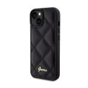 Guess Quilted Metal Logo - Case for iPhone 15 (Black)