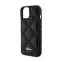 Guess Quilted Metal Logo - Case for iPhone 15 (Black)