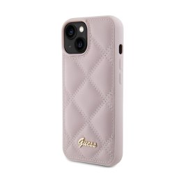 Guess Quilted Metal Logo - Case for iPhone 15 (Pink)