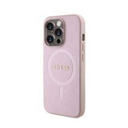 Guess Saffiano MagSafe - Case for iPhone 15 Pro (Pink)