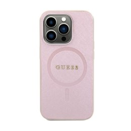 Guess Saffiano MagSafe - iPhone 15 Case (pink)