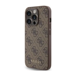 Guess 4G Metal Gold Logo - Case for iPhone 15 Pro (brown)