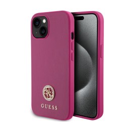 Guess 4G Strass Metal Logo - Case for iPhone 15 (pink)