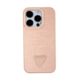 Guess Croco Triangle Metal Logo - iPhone 15 Case (pink)
