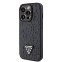 Guess Croco Triangle Metal Logo - iPhone 15 Pro Case (black)