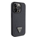 Guess Croco Triangle Metal Logo - iPhone 15 Pro Case (black)