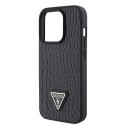 Guess Croco Triangle Metal Logo - iPhone 15 Pro Case (black)