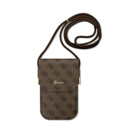 Guess 4G Metal Script Logo - Handbag crossbody for phone (brown)