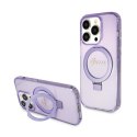 Guess Ring Stand Script Glitter MagSafe - iPhone 15 Pro Max Case (purple)