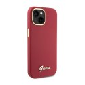 Guess Silicone Script Metal Logo & Frame - iPhone 15 Case (magenta)