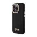 Guess Silicone Script Metal Logo & Frame - iPhone 15 Pro Case (black)