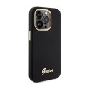 Guess Silicone Script Metal Logo & Frame - iPhone 15 Pro Case (black)