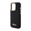 Guess Silicone Script Metal Logo & Frame - iPhone 15 Pro Case (black)