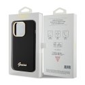 Guess Silicone Script Metal Logo & Frame - iPhone 15 Pro Case (black)