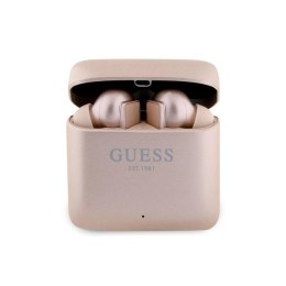 Guess Printed Logo - Bluetooth TWS headphones + charging case (pink)
