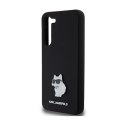 Karl Lagerfeld Silicone Choupette Metal Pin - Case Samsung Galaxy S24+ (czarny)