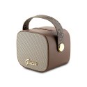 Guess Mini Bluetooth Speaker 4G Leather Script Logo with Strap - Bluetooth Speaker V5.3 (brown)