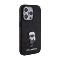 Karl Lagerfeld Fixed Glitter Ikonik Logo Metal Pin - iPhone 15 Pro Max Case (Black)