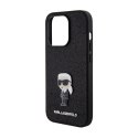 Karl Lagerfeld Fixed Glitter Ikonik Logo Metal Pin - iPhone 15 Pro Max Case (Black)