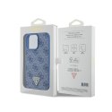 Guess Leather 4G Triangle Strass - iPhone 15 Pro Max Case (blue)