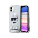 Karl Lagerfeld Liquid Glitter NFT Choupette Head - Case for iPhone 11 (silver)