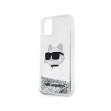 Karl Lagerfeld Liquid Glitter NFT Choupette Head - Case for iPhone 11 (silver)