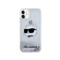 Karl Lagerfeld Liquid Glitter NFT Choupette Head - Case for iPhone 11 (silver)