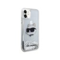 Karl Lagerfeld Liquid Glitter NFT Choupette Head - Case for iPhone 11 (silver)