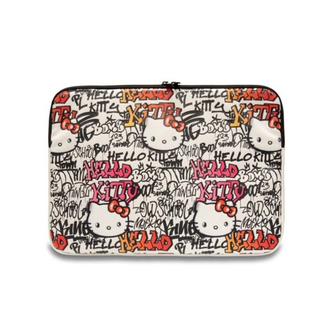 Hello Kitty Zip PU Tags Graffiti Sleeve - Notebook case 13" / 14" (beige)