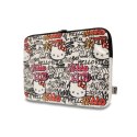 Hello Kitty Zip PU Tags Graffiti Sleeve - Notebook case 13" / 14" (beige)