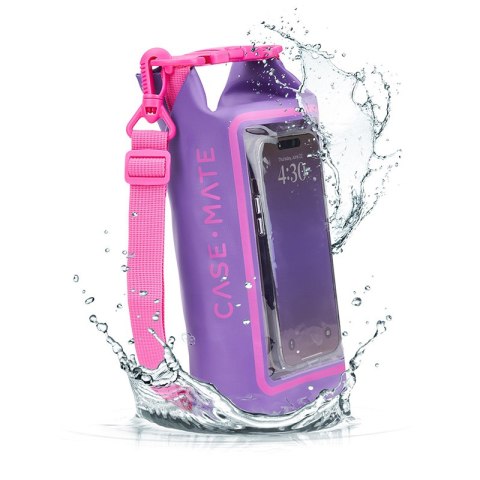 Case-Mate Waterproof Mini Phone Bucket Dry Bag - Waterproof bag with phone pocket up to 7" (Purple Paradise)