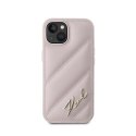 Karl Lagerfeld Diagonal Quilted Script - Case for iPhone 15 / 14 / 13 (Pink)