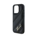 Karl Lagerfeld Diagonal Quilted Script - Case for iPhone 15 Pro Max (Black)