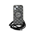 Karl Lagerfeld IML Crossbody Monogram Karl & Choupette Head MagSafe - Case for iPhone 15 / 14 / 13 (Black)