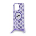 Karl Lagerfeld IML Crossbody Monogram Karl & Choupette Head MagSafe - Case for iPhone 15 Pro (Purple)