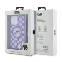 Karl Lagerfeld IML Crossbody Monogram Karl & Choupette Head MagSafe - Case for iPhone 15 Pro (Purple)