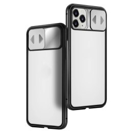 Wozinsky Magnetic Cam Slider Case magnetyczne etui 360 na cały telefon szkło na ekran osłona na aparat Huawei P40 czarny