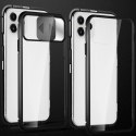 Wozinsky Magnetic Cam Slider Case magnetyczne etui 360 na cały telefon szkło na ekran osłona na aparat Huawei P40 czarny